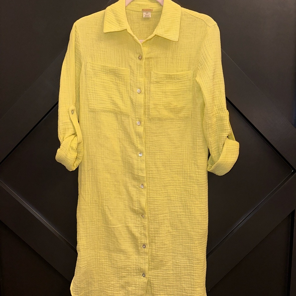 Lime Green button up Dress